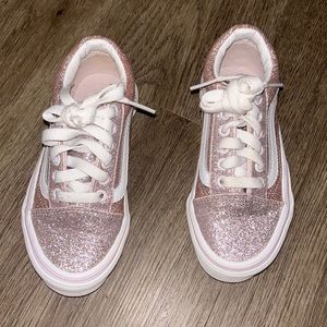 Vans Old Skool Glitter Skate Shoe - Little Kid - Orchid Ice / Powder Pink